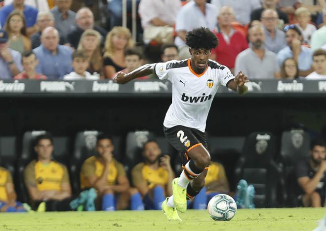 Thierry Correia en el Valencia CF-Getafe.