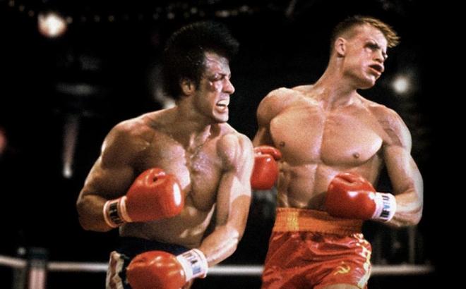 Un momento de la pelea de Rocky Balboa e Ivan Drago en Rocky IV.