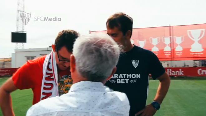 Manuel, con Lopetegui.