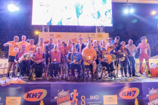 Imagen de los ganadores de la Nocturna del Guadalquivir 2019.