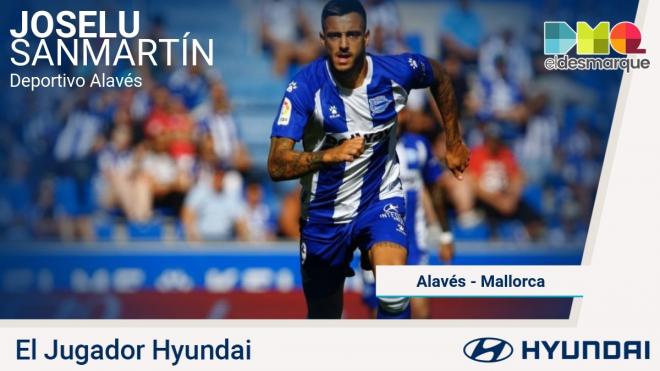 Joselu, jugador Hyundai del Alavés-Mallorca.