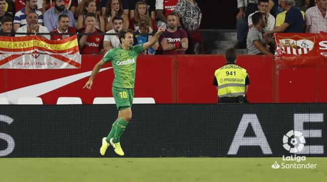 Mikel Oyarzabal celebra su gol a los tres minutos de partido (Foto: LaLiga).
