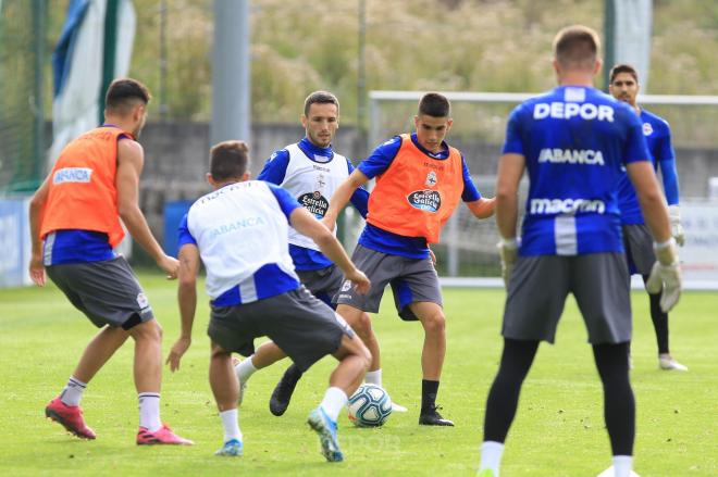 Jovanovic, durante el entrenamiento del Dépor en Abegondo (Foto: RCD).