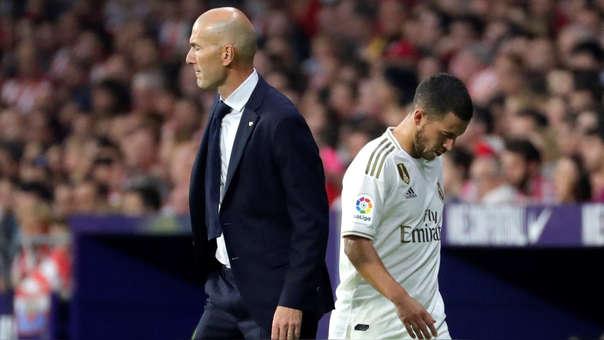 Zidane y Hazard, en el Metropolitano (Foto: EFE).