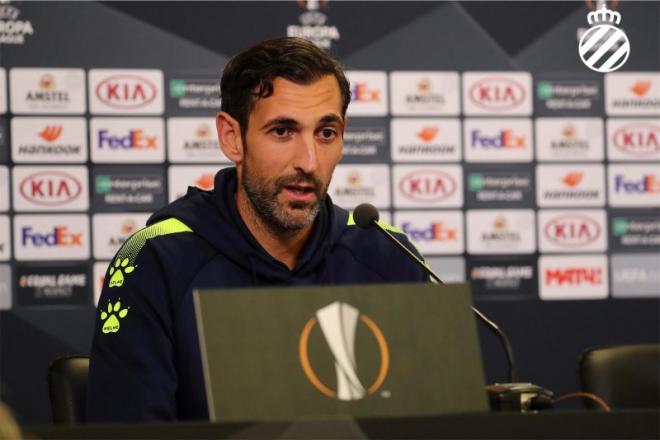 Diego López, en sala de prensa (Foto: RCDE).