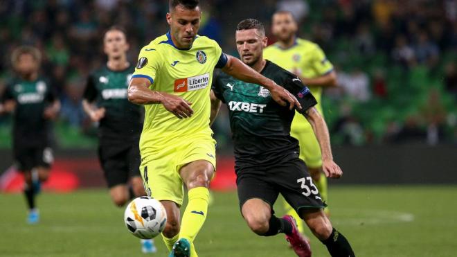 Bruno, durante el encuentro ante el Krasnodar.