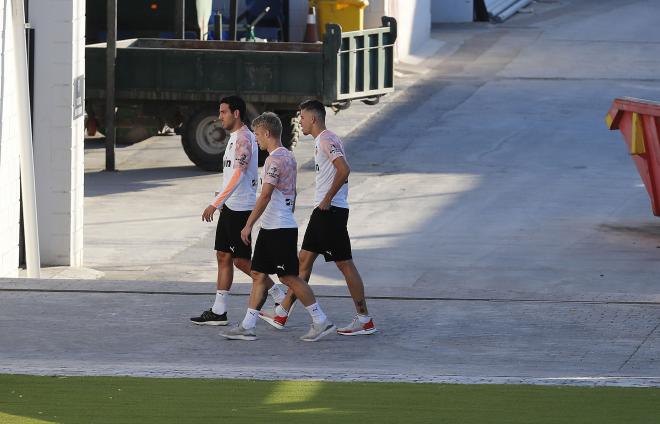 Los jugadores del Valencia CF volvieron a los entrenamientos (Foto: David González).