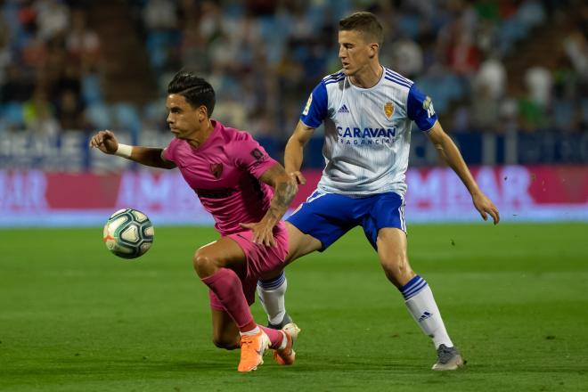 Nieto, en el último Real Zaragoza-Málaga, disputado en La Romareda (Foto: Daniel Marzo).