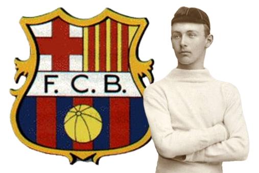 Primer escudo del FC Barcelona con la forma actual, establecido en la etapa de Joan Gamper en la presidencia.