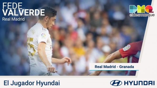 Fede Valverde, jugador Hyundai del Real Madrid-Granada.