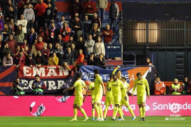 Pau Torres, celebrando su gol ante Osasuna, se gana un hueco en el once de la jornada.