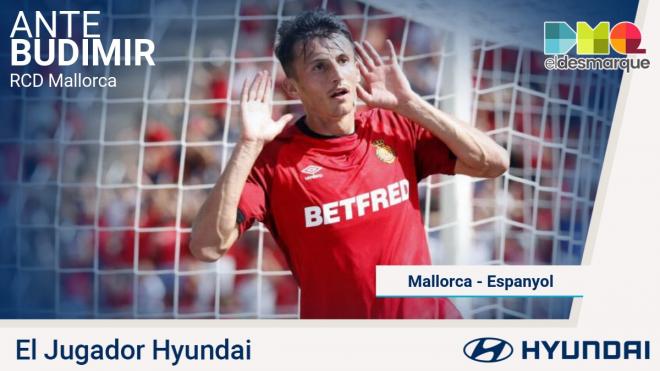 Ante Budimir, jugador Hyundai del Mallorca-Espanyol.