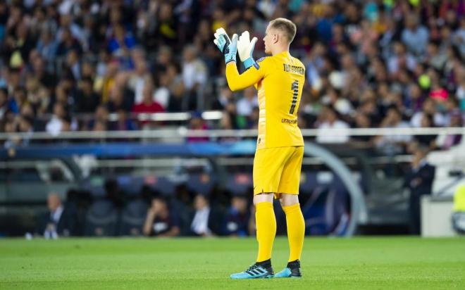 Ter Stegen, durante un encuentro en el Camp Nou (Foto: FCB).