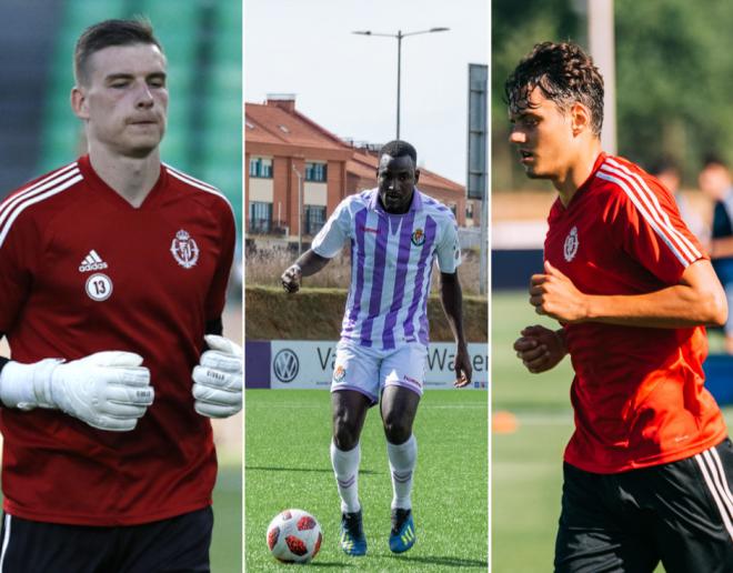 Andriy Lunin, El Hacen y Enes Ünal, los tres internacionales del Real Valladolid.