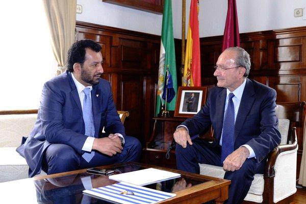 Al-Thani y De la Torre, en una imagen de archivo en el Ayuntamiento.