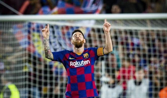 Messi, celebrando su gol ante el Sevilla.