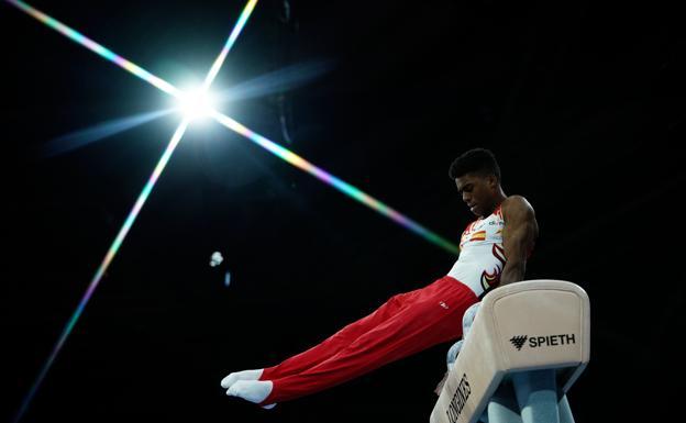 Diallo, durante un ejercicio (Foto: AFP).