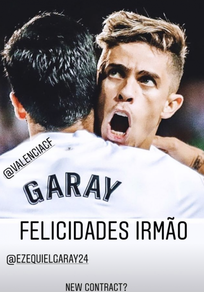 Gabriel felicita a Garay y le pregunta por su nuevo contrato hace algunos meses.