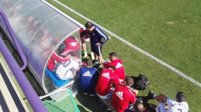 Sandro se lesionó la pasada semana en un amistoso del Real Valladolid.