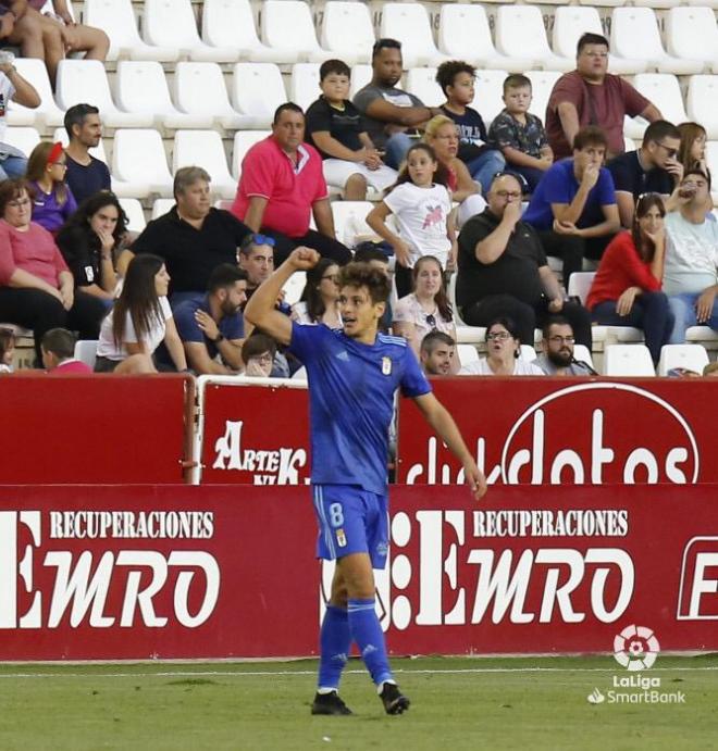 Marco Sangalli celebra su gol contra el Albacete (Foto: LaLiga).
