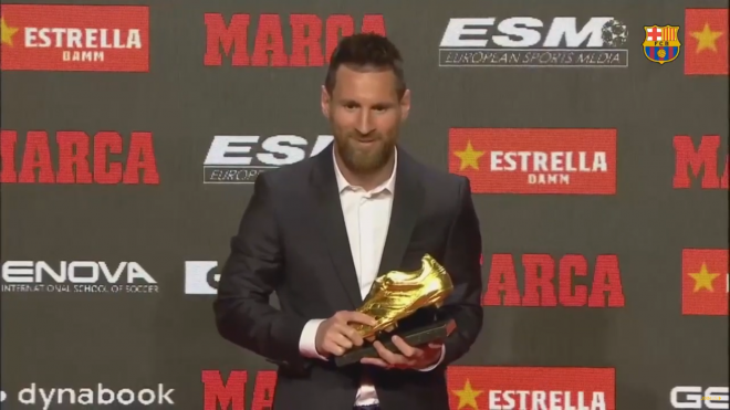 Leo Messi, con la Bota de Oro.