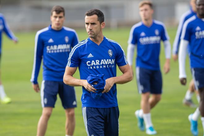 Miguel Linares, durante un entrenamiento en la Ciudad Deportiva (Foto: Daniel Marzo).