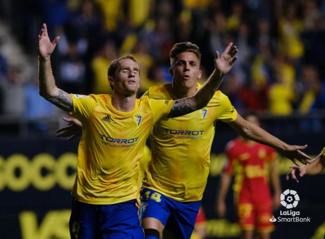 Álex celebra su gol ante Las Palmas (Foto: LaLiga).