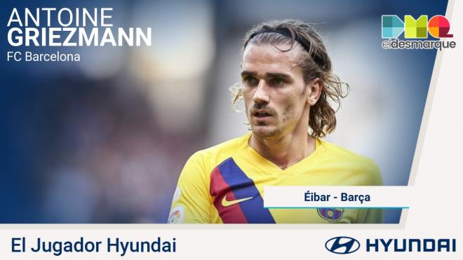 Griezmann, jugador Hyundai del Eibar-Barcelona.