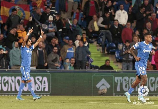 Ángel, celebrando uno de sus goles esta temporada.
