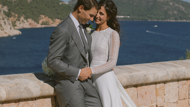 La pareja, el día de su boda.