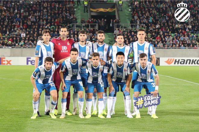 El once inicial del Espanyol ante el Ludogorets (Foto: RCDE).