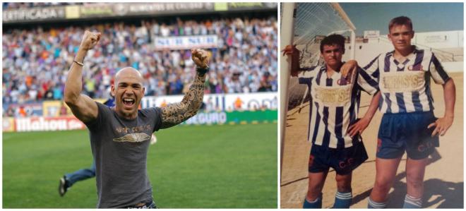 Dos fotos ilustrativas de su carrera en el Málaga (Fotos: Javi Arquimbau / Instagram).