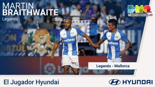 Martin Braithwaite, jugador Hyundai del Leganés-Mallorca.