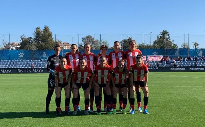 Once del Athletic Club femenino este sábado ante el RCD Espanyol en Sant Adrià de Besòs.