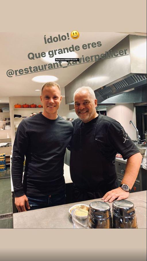 Marc André ter Stegen, en el restaurante de Xavier Pellicer.