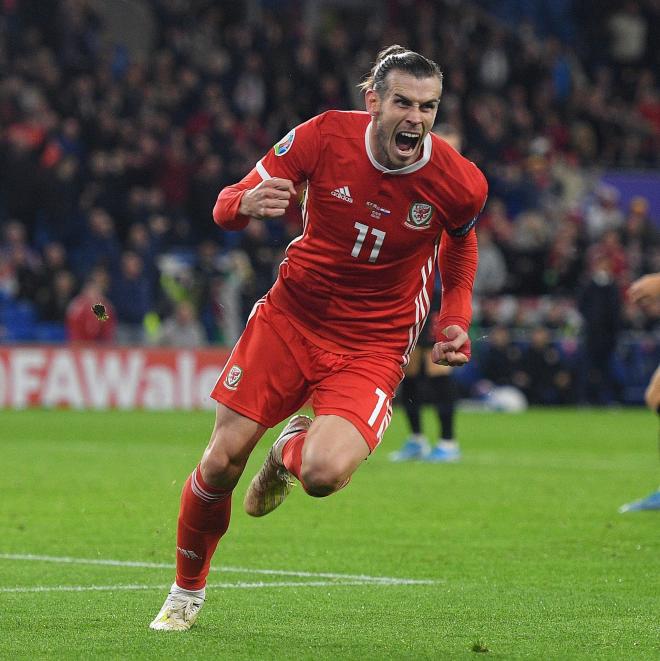 Gareth Bale celebra un gol con la selección de Galés (Foto: @GarethBale11).