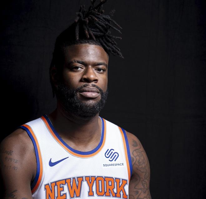 Reggie Bullock, con la camiseta de los New York Knicks.