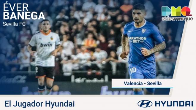 Éver Banega, jugdor Hyundai del Valencia-Sevilla.