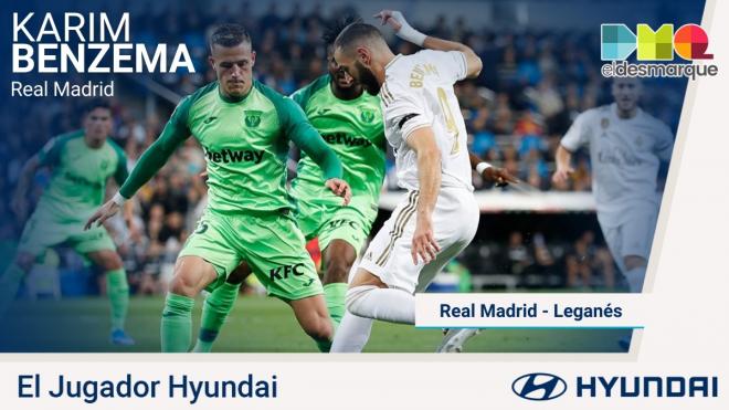 Benzema, Jugador Hyundai del Real Madrid-Leganés.