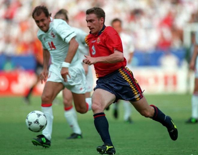 Otero, durante un partido con la selección española.