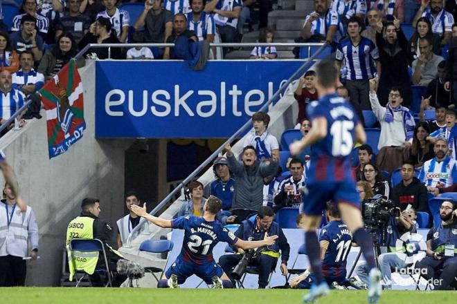 Mayoral celebra su gol contra la Real Sociedad. (Foto: LaLiga)