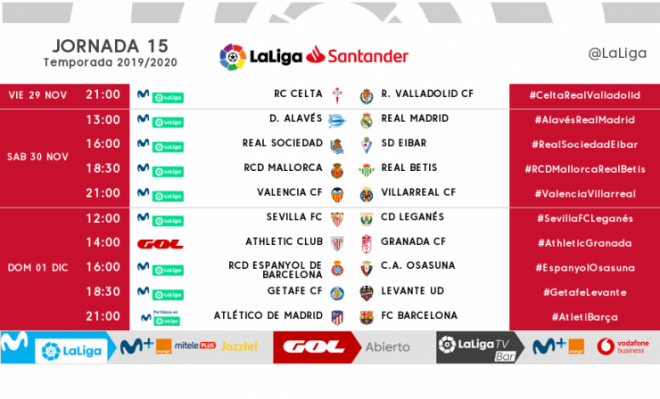 Betis y Mallorca se medirán en la jornada 15.