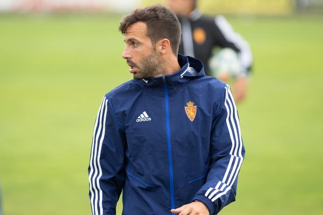 Gutián en un entrenamiento del Real Zaragoza (Foto: Daniel Marzo).