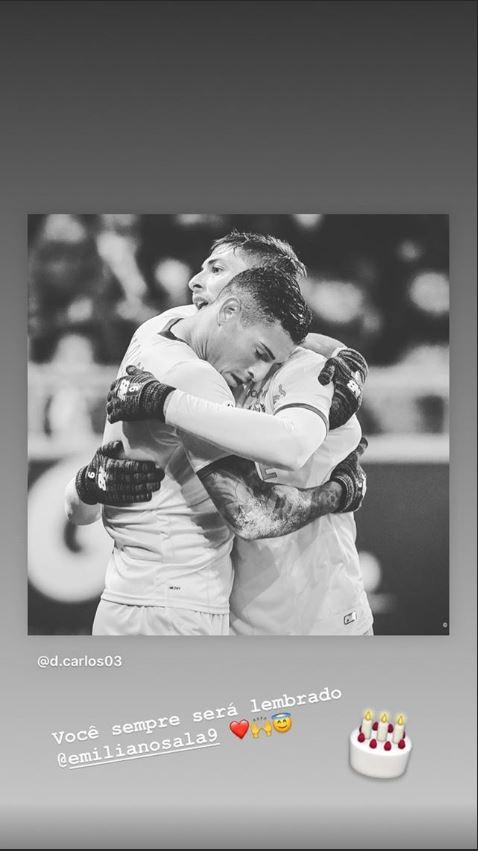 El mensaje en Instagram de Diego Carlos en memoria del malogrado Emiliano Sala por su cumpleaños.