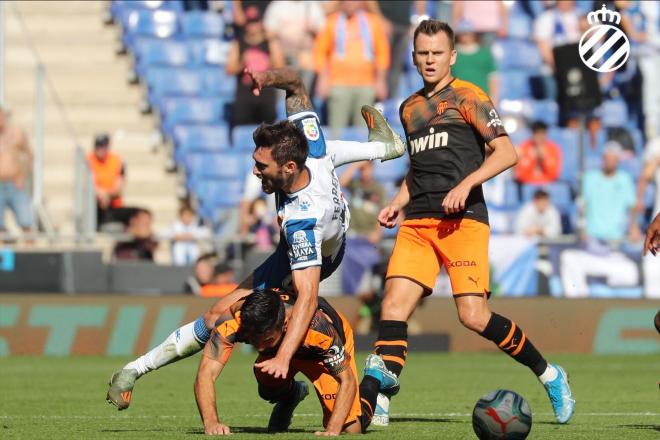 Ferreyra, ante el Valencia (Foto: RCDE).