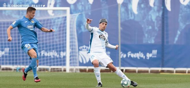 Montero, durante el Fuenla-Dépor (Foto: LaLiga).