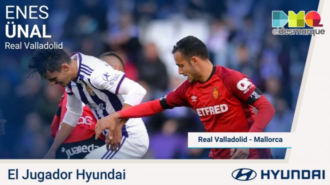 Enes Ünal, jugador Hyundai del Real Valladolid-Mallorca.