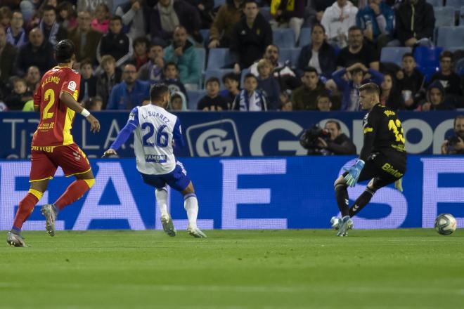 Momento del primer gol de Luis Suárez ante Las Palmas (Foto: Dani Marzo).