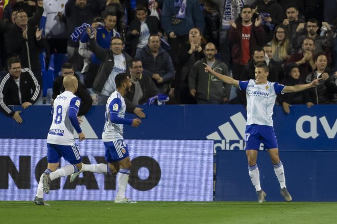 Celebración del gol de Nieto a Las Palmas (Foto: Dani Marzo).