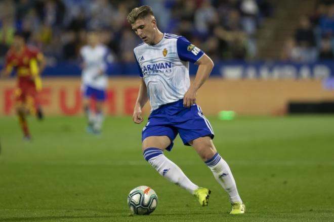 Raúl Guti en el partido del Real Zaragoza ante la UD Las Palmas (Foto: Daniel Marzo).